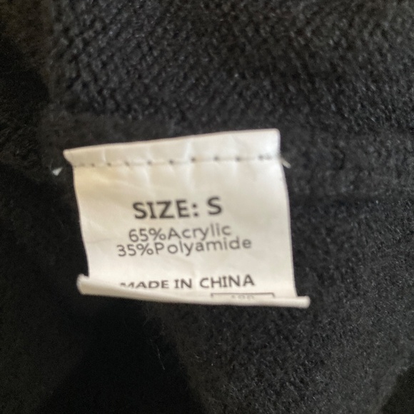 Black Sweater with Black and White Stripe Detail - Picture 7 of 9